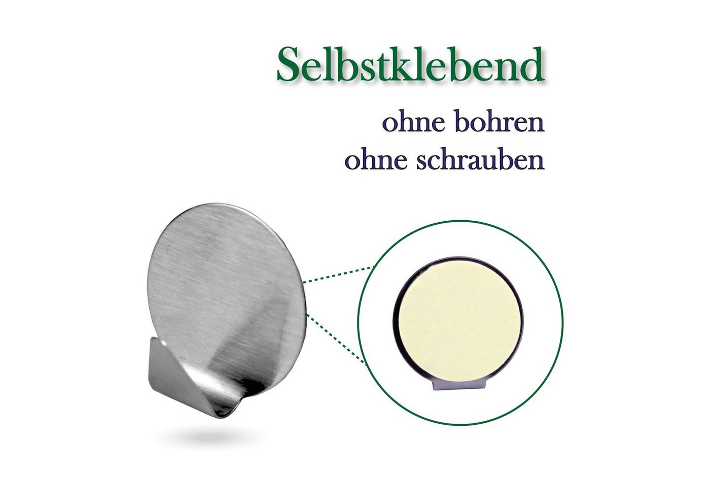 Bestlivings Wandhaken Wandhaken Edelstahl, selbstklebend, 4er, Badezimmer, Türen, Duschen, Badewannen, Vorhänge, Küche, (4-St), Silber aus Edelstahl, Rostfrei Aufhänger Bilderhaken ohne Bohren Bild 5