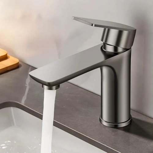 Pri-einhebel-waschtischarmatur – Edelstahl Sus304 – 10 Cm Auslaufhöhe – Zwei Warm- Und Kaltwasserregler – Spritzschutz
