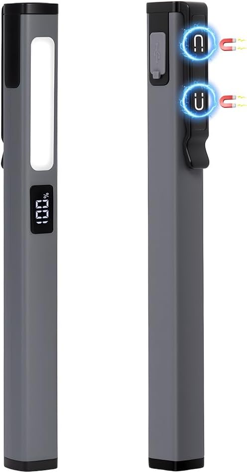Axfee Arbeitsleuchte, Wiederaufladbare Led-stiftlampe, Cob-arbeitsleuchte Mit Magnet, 6 Modi Und Akkuanzeige, Werkstattlampe Im Taschenformat, Für Camping, Notfälle Und Werkstatt