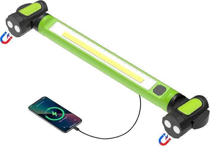 Arbeitsleuchte Für Mechaniker, 3000 Lm, 5200 Mah, Magnetische Arbeitsleuchte, Wiederaufladbare Led-arbeitsleuchte, Tragbare Kabellose Arbeitsleuchte Mit Haken Zur Inspektion