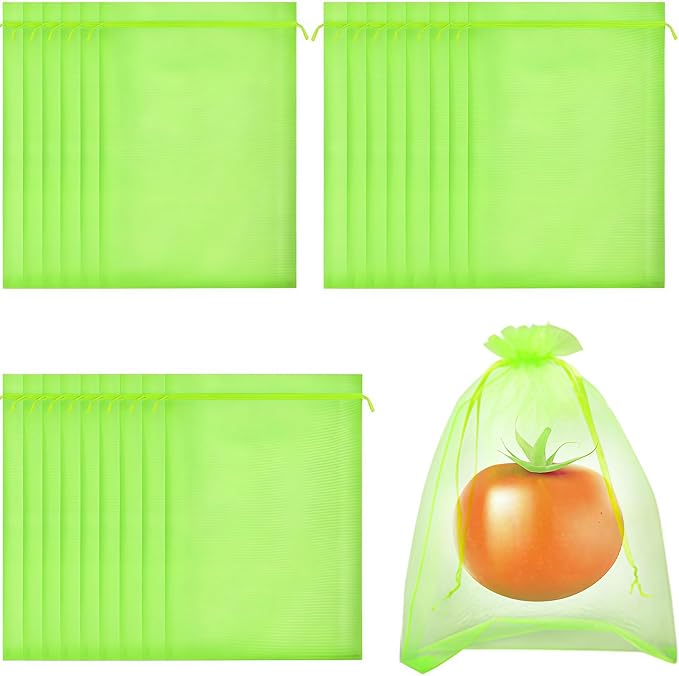 Packung Mit 25 Schutzbeuteln Für Weintrauben, 10 X 15 Cm, Mit Kordelzug, Fruchtnetz, Insektensicher, Aus Organza, Zum Schutz Von Erdbeeren, Blaubeeren, Tomaten Vor Vögeln Usw.