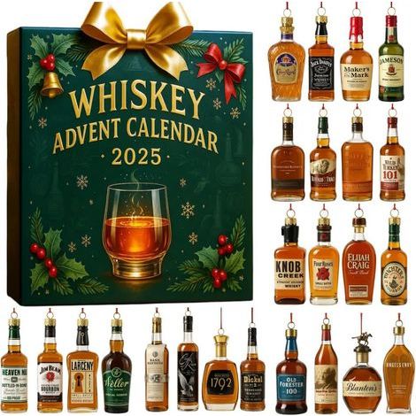 Bier- Und Whisky-adventskalender – 24 Harzanhänger – Weihnachtliche Überraschungsbox – Für Craft-beer-liebhaber – Chrom