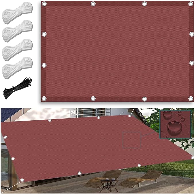 Wasserdichte Rechteckige Sonnensegel 1,5 X 3 M, Verschiedene Farben Und Größen, Uv-schutz, Sonnenschutzgewebe Für Terrasse, Garten, Balkon, Mit Ösen Und Schnüren