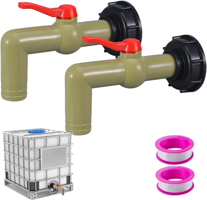 Gartenschlauchadapter, 2 Kunststoff-ibc-tankanschlüsse, 1-zoll-kugelhahn, Tankzubehör Mit Schlauchverbindern, Schnellkupplung Für Schlauch