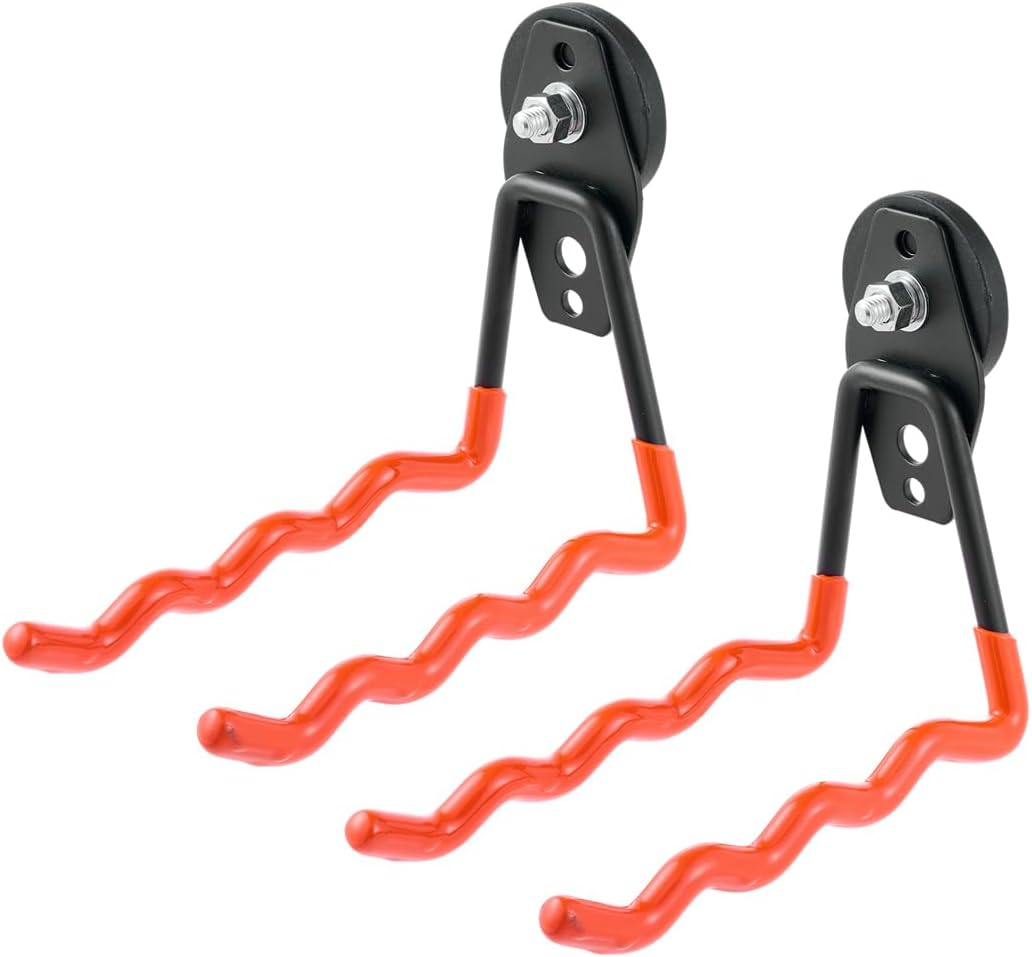 2er-pack Magnetische Garagenhaken, Extra Stark, Zur Aufbewahrung In Der Garage, Wandmontage, Zum Aufhängen Und Organisieren Von Gartengeräten, Leitern, Sperrmüll, Fahrrädern Und Seilen (orange)
