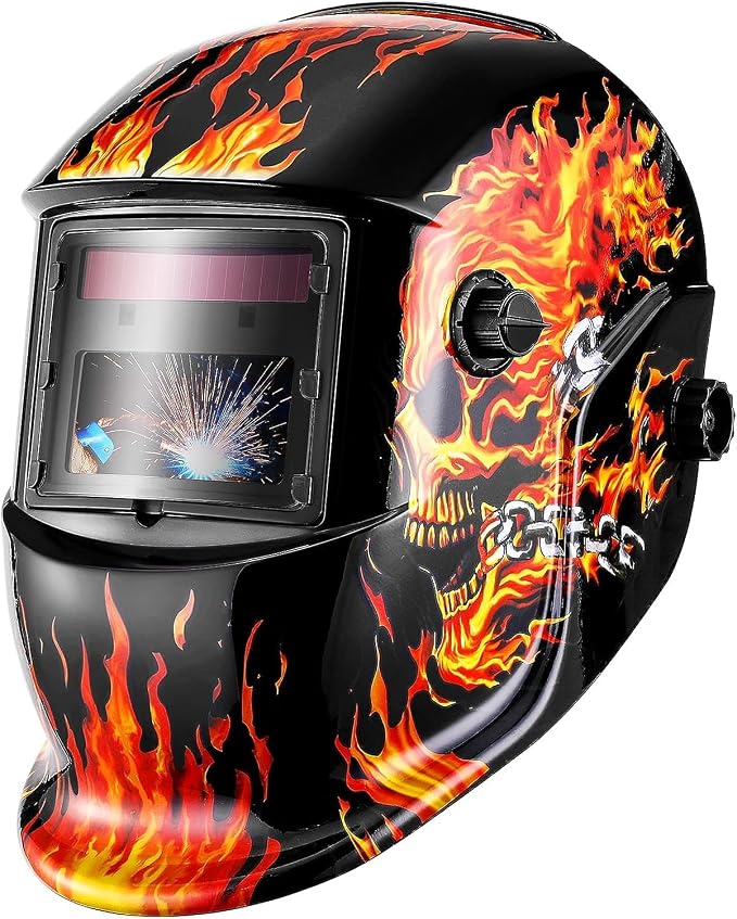 Deko Schweißmaske: Großes Sichtfeld, Automatisch Abdunkelnder, Solarbetriebener Schweißhelm Mit Austauschbarem Akku, Lange Arbeitszeit Für Wig-, Mig- Und Lichtbogenschleifen