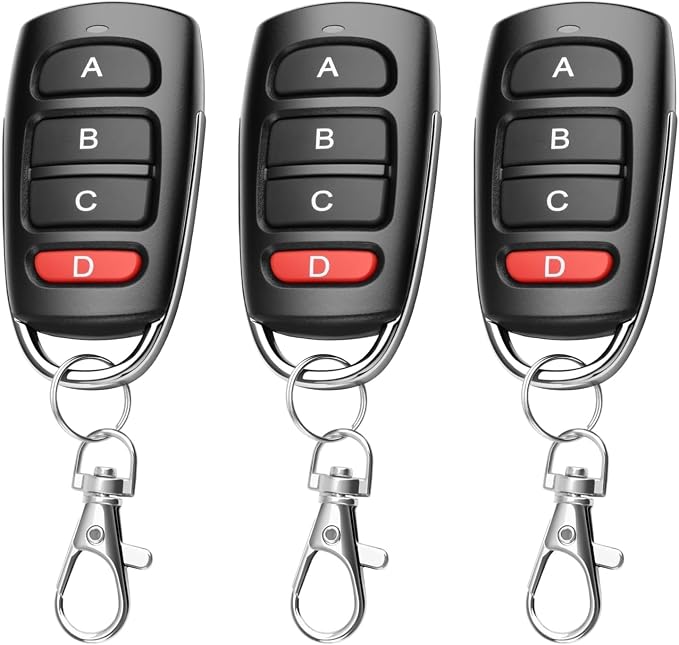 3-teilige Universelle 433-mhz-garagentor-fernbedienung, Drahtlose 4-tasten-universal-torfernbedienung, Garagentor-duplikator Mit Festem Code Für Autos Und Elektrische Tore