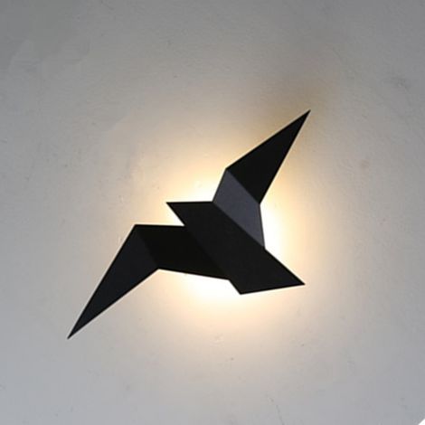Led-wandleuchte In Vogelform, Schlafzimmer-wandleuchte, Innenbeleuchtung, Eisen, Schwarz, Warmes Licht