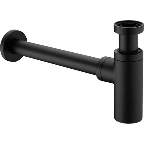 Waschbecken-siphon Aus Mattschwarzem Messing – Universal 1 1/4" X 32 Mm – Verstellbarer Geruchsverschluss – Einfache Installation – 120 Mm Verlängerungsrohr – Rhafayre