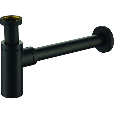 Runder, Mattschwarzer Spülbeckensiphon – Btscakvr40 – Messing Mit Epoxidharz-beschichtung – Standard-1 1/4"-anschluss – Ercos