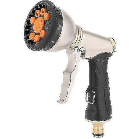 Ausziehbare Gartenschlauch-sprühdüse, 9-fach Multifunktional, Robustes Metall, Schwarz, 1 Stück