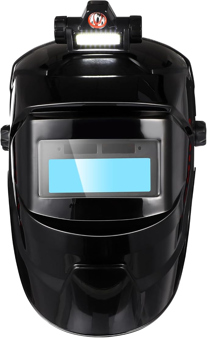 Solarbetriebener Schweißhelm Mit Erweitertem Weitwinkelobjektiv 116, Praktische, Kopfmontierte Schweißmaske, Verstellbarer Thermischer Augenschutz, Inklusive 10 Schutzplatten