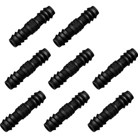8 Stück 1/2 Zoll (16 Mm) Garten-schlauchverbinder Mit Widerhaken, Kunststoff-tropfschlauchverbinder, Tauchschlauchverbinder, Rohrendstopfen, Schwarz (verbinder)