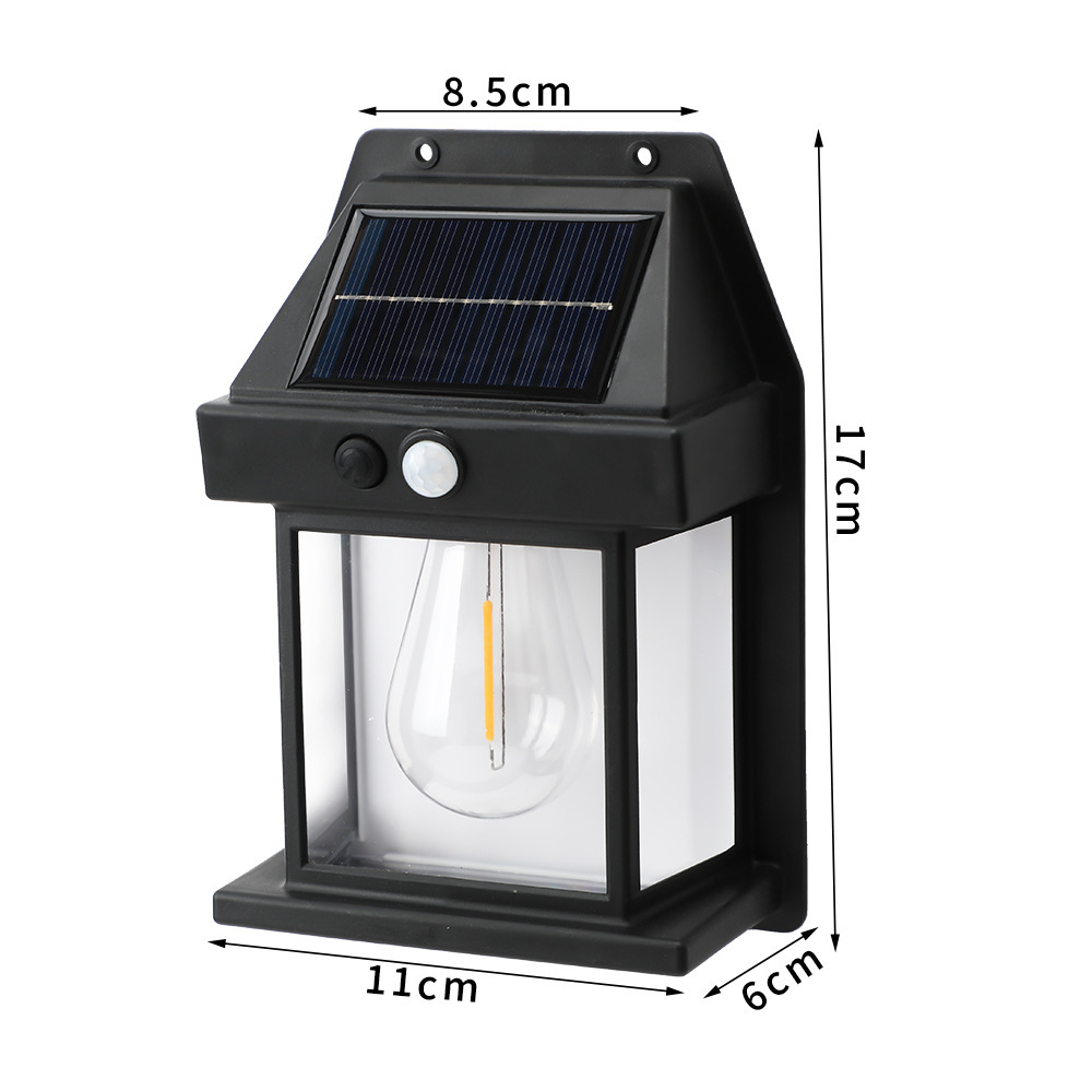 Pri Solar-außenleuchte Mit Bewegungsmelder – 3 Beleuchtungsmodi – Ip44 Wasserdicht – Einfache Wandmontage – Warmweißes Licht