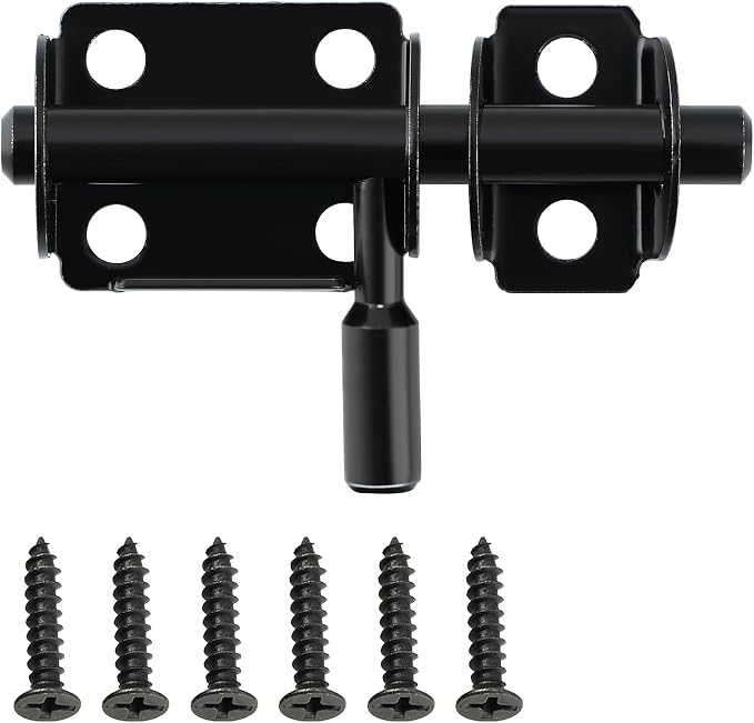 Mooche Innentürschloss, Praktischer Riegel, Außentürriegel Für Schrank, Schublade Und Garten, Edelstahl, Schwarz