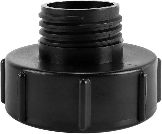 Adapter Für Ibc-tanks (grobgewinde S100x8 Auf S60x6) Mit Deckel Für Ibc-wassertanks, Gartenschläuche, Wasserhähne Und Eimerventile
