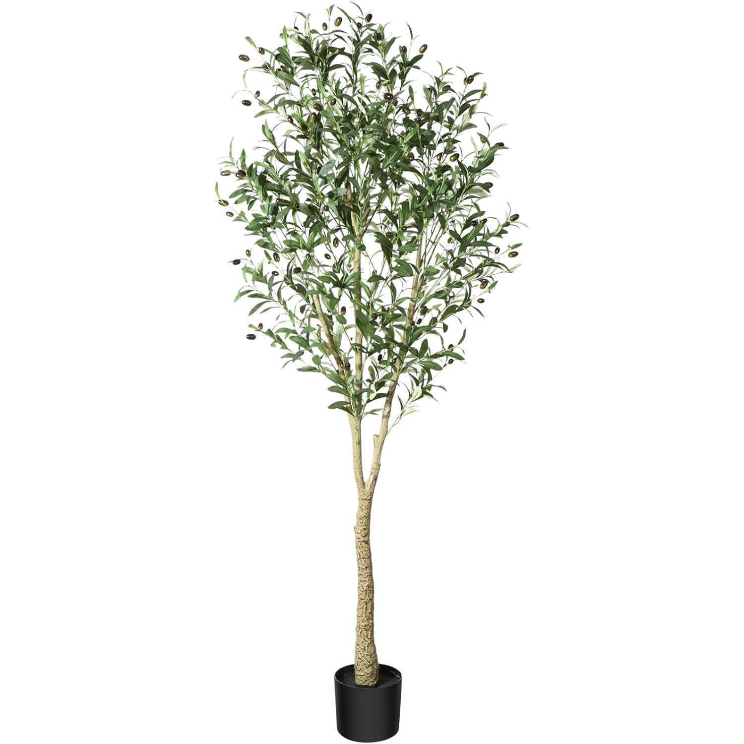 Künstlicher Olivenbaum 180cm Im Topf, Tropische Kunstpflanze Für Haus & Büro