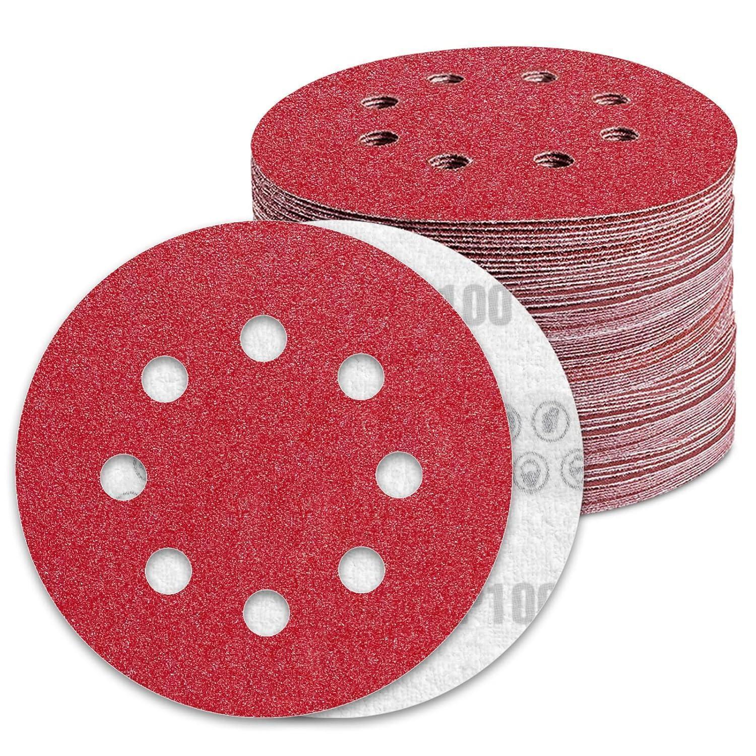 Schleifscheiben 125mm Klett P100 8 Loch Für Exzenterschleifer (100 Stück)