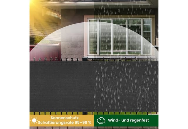 Woltu Blende, Sichtschutzzaun 280 g/m² HDPE, mit Kabelbindern, Anthrazit