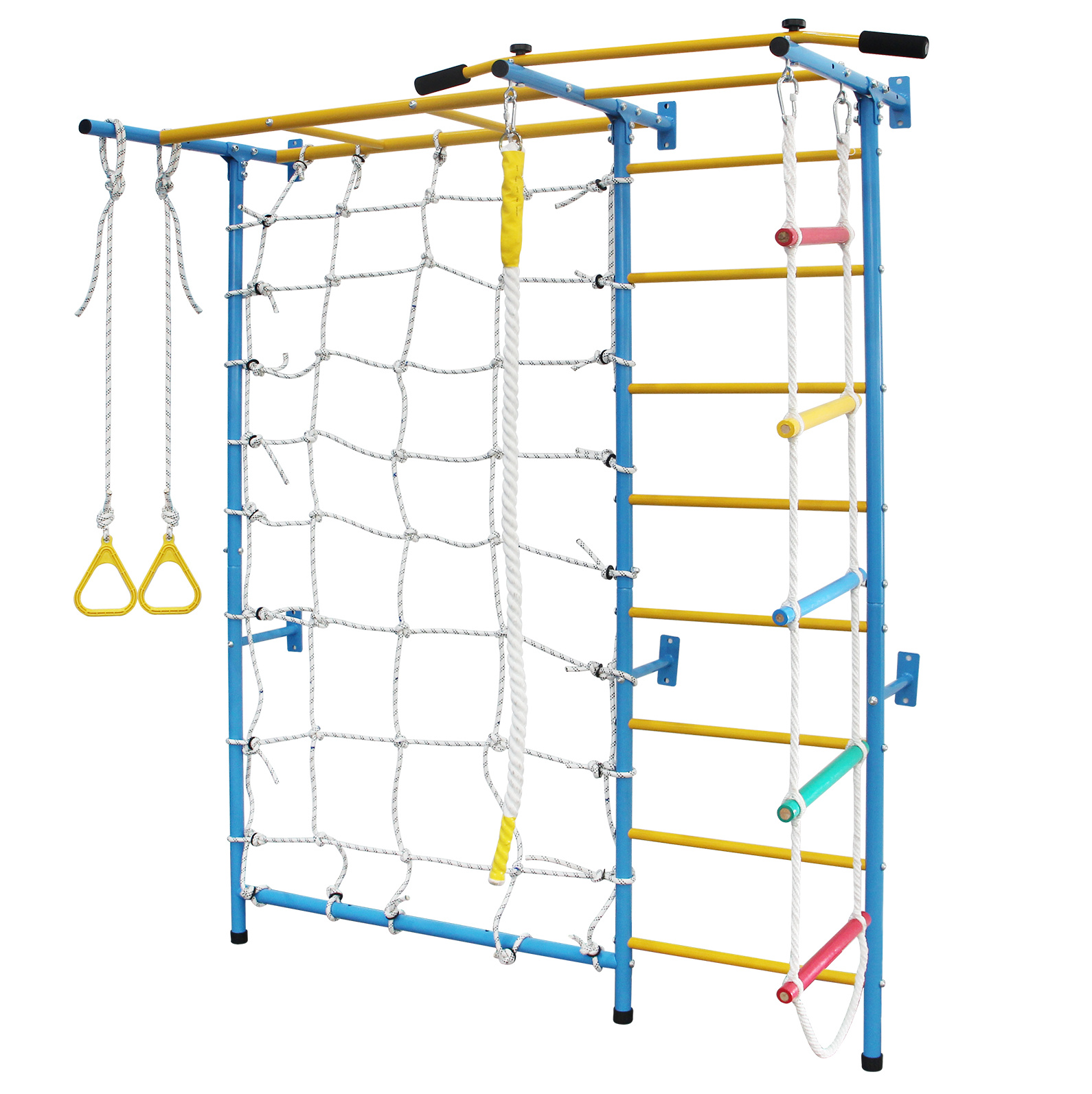 7-in-1 Kinder-wandturngerät Aus Kohlenstoffstahl, Blau
