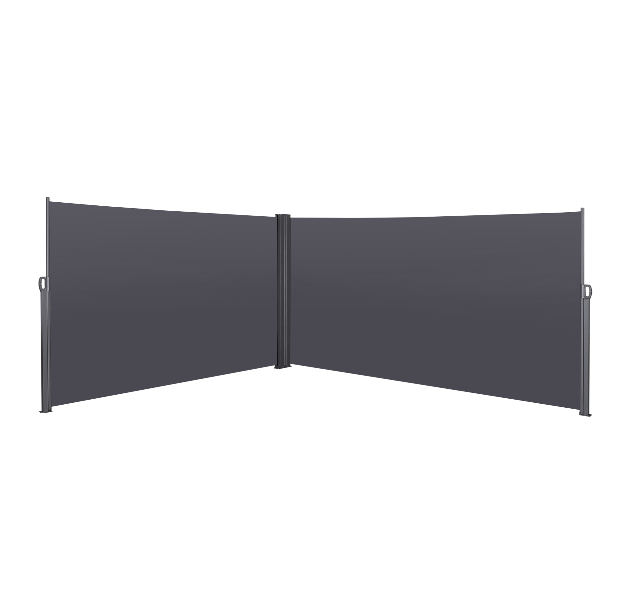 Ausziehbare Seitenmarkise Für Balkon Und Terrasse 200 X 600 Cm Dunkelgrau