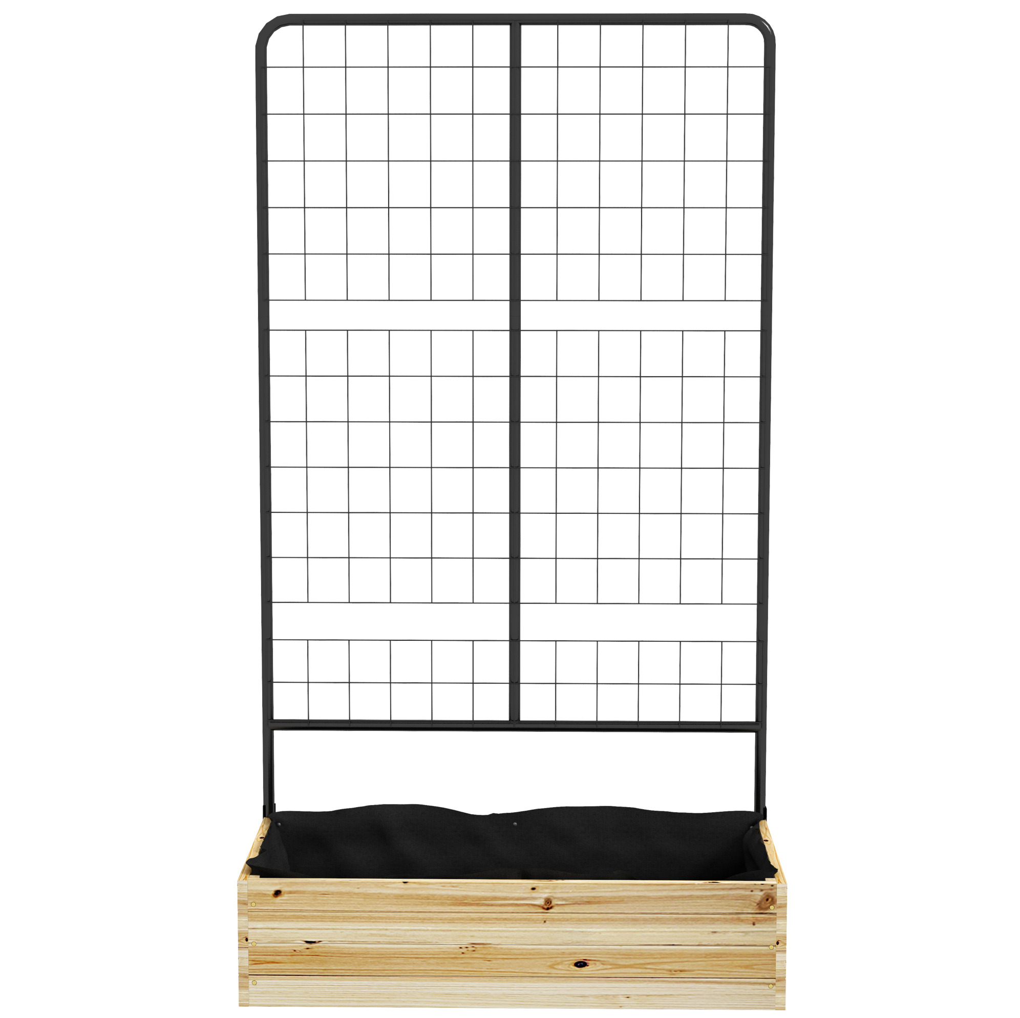 Hochbeet Aus Holz Mit Rankgitter 80 X 38 X 145 Cm Modenuit