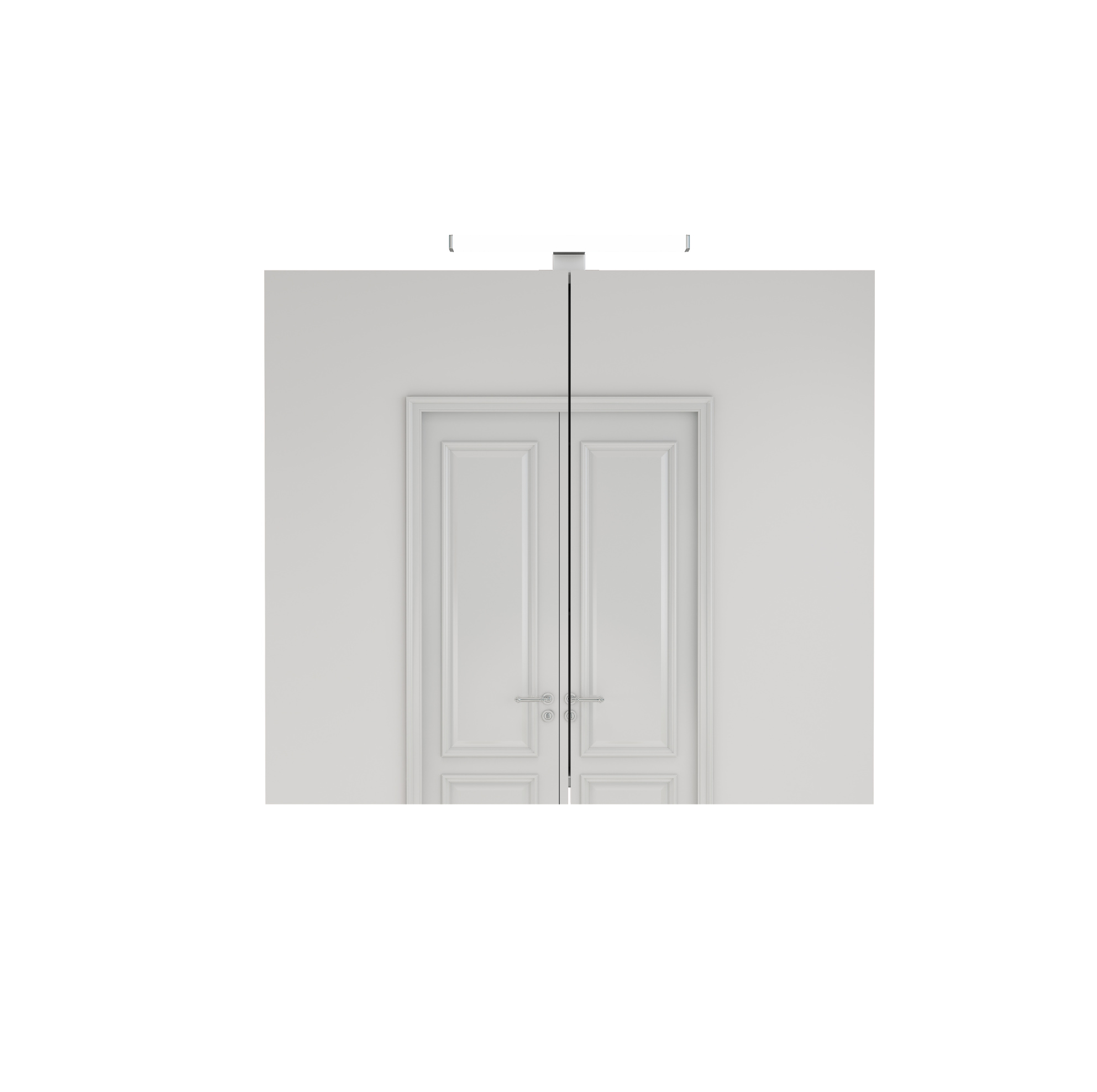 Weißer Badspiegelschrank 80 Cm, 2 Türen, Led Und Französische Steckdose