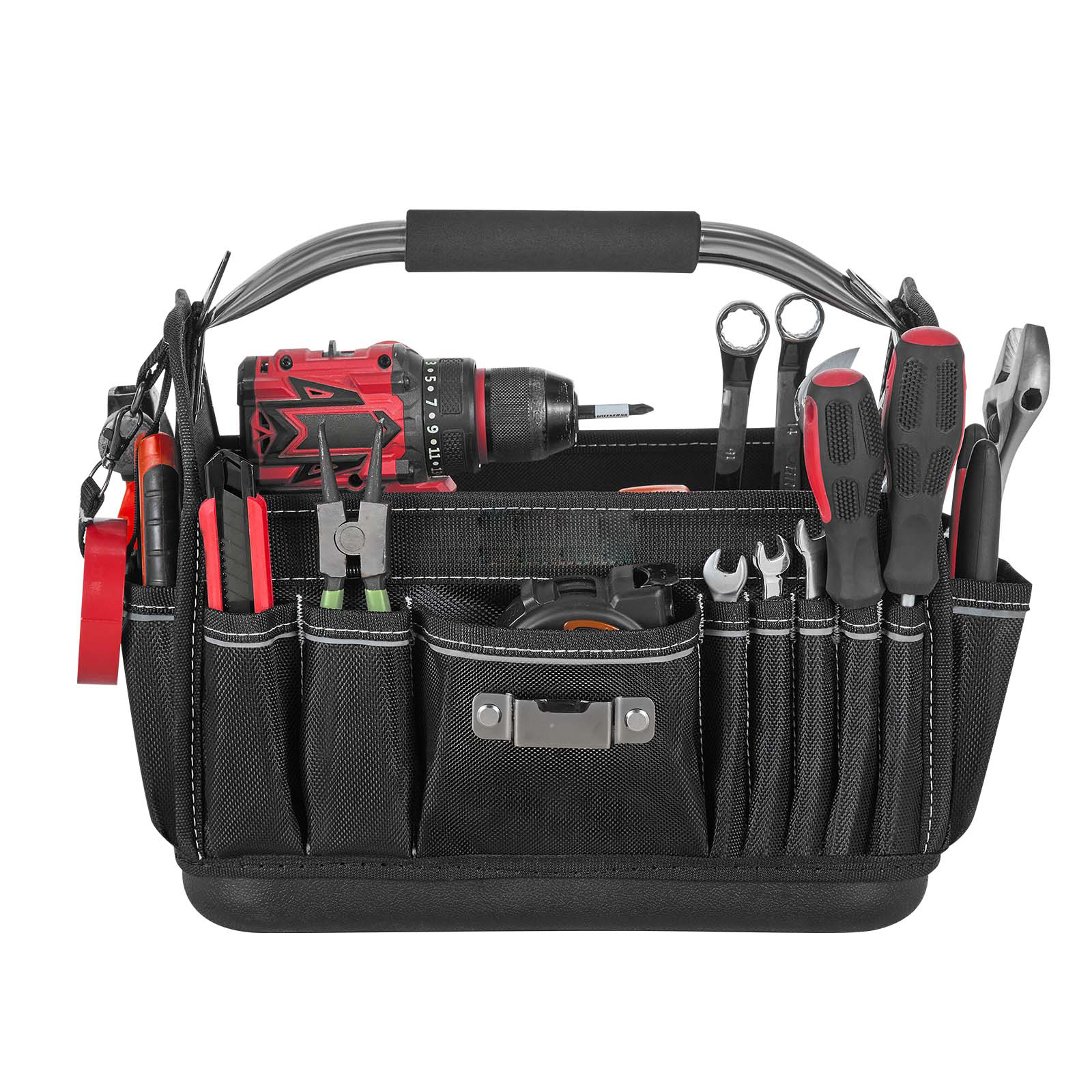 Mophorn Offene Werkzeugtasche 33x20x25cm, Aufbewahrungstasche Mit 14 Innen- Und 19 Außenfächern, Wasserabweisender Werkzeug-organizer Aus Polyester Mit Schultergurt Und Tragegriff