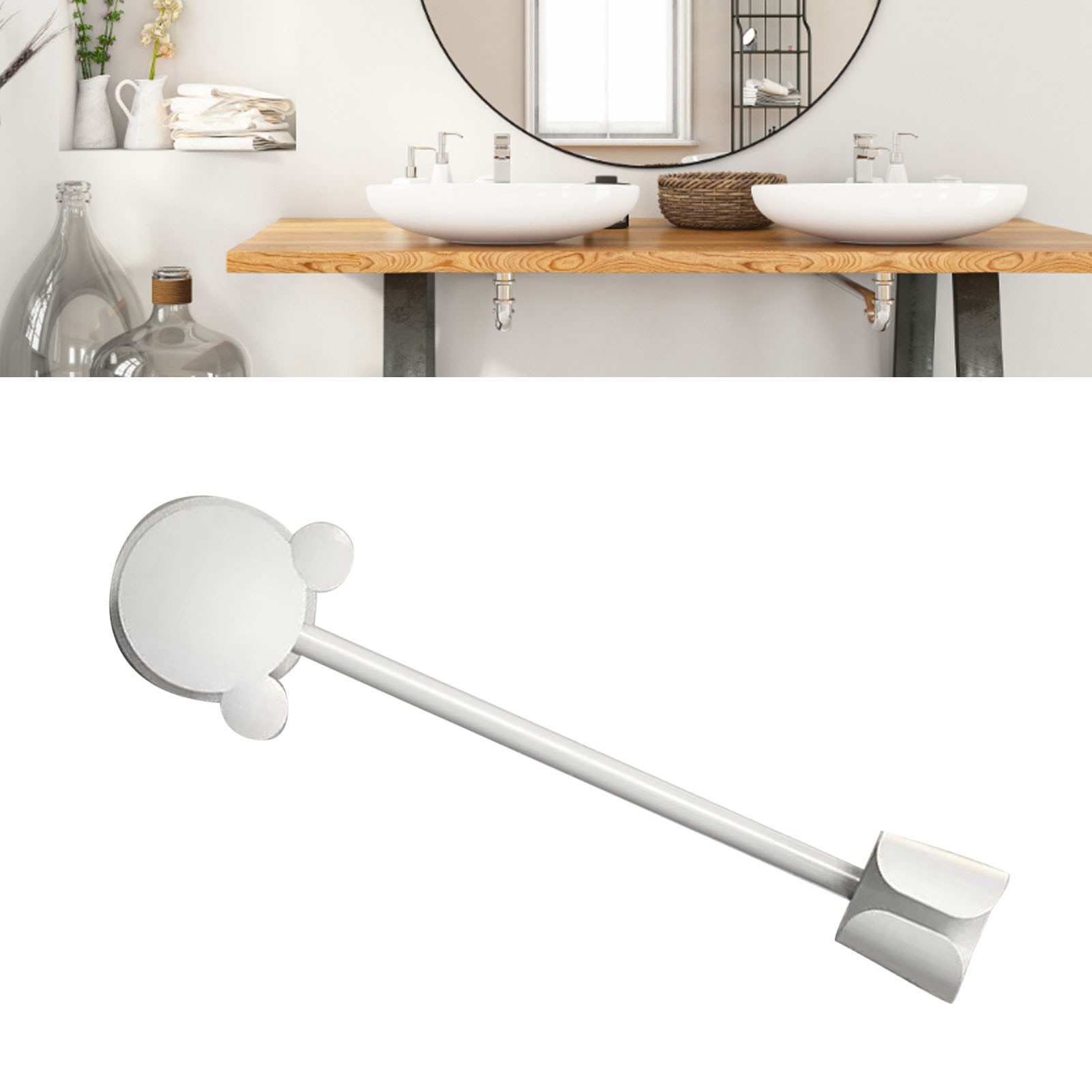 Fauler Haartrocknerständer, Multifunktional, 360° Drehbar, Selbstklebend, Zur Wandmontage, Weiß