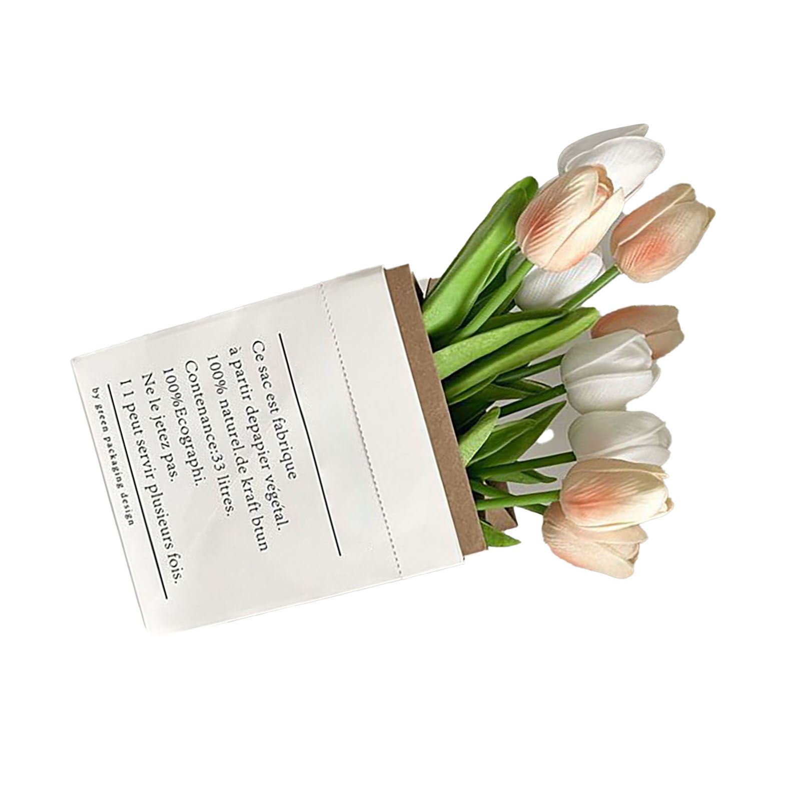Künstliche Tulpenblumen, Detailreich, Langlebig, Leuchtende Farben, Kunststoffblumen Für Büro, Wohnzimmer, Fotografie, Weiß Und Champagner