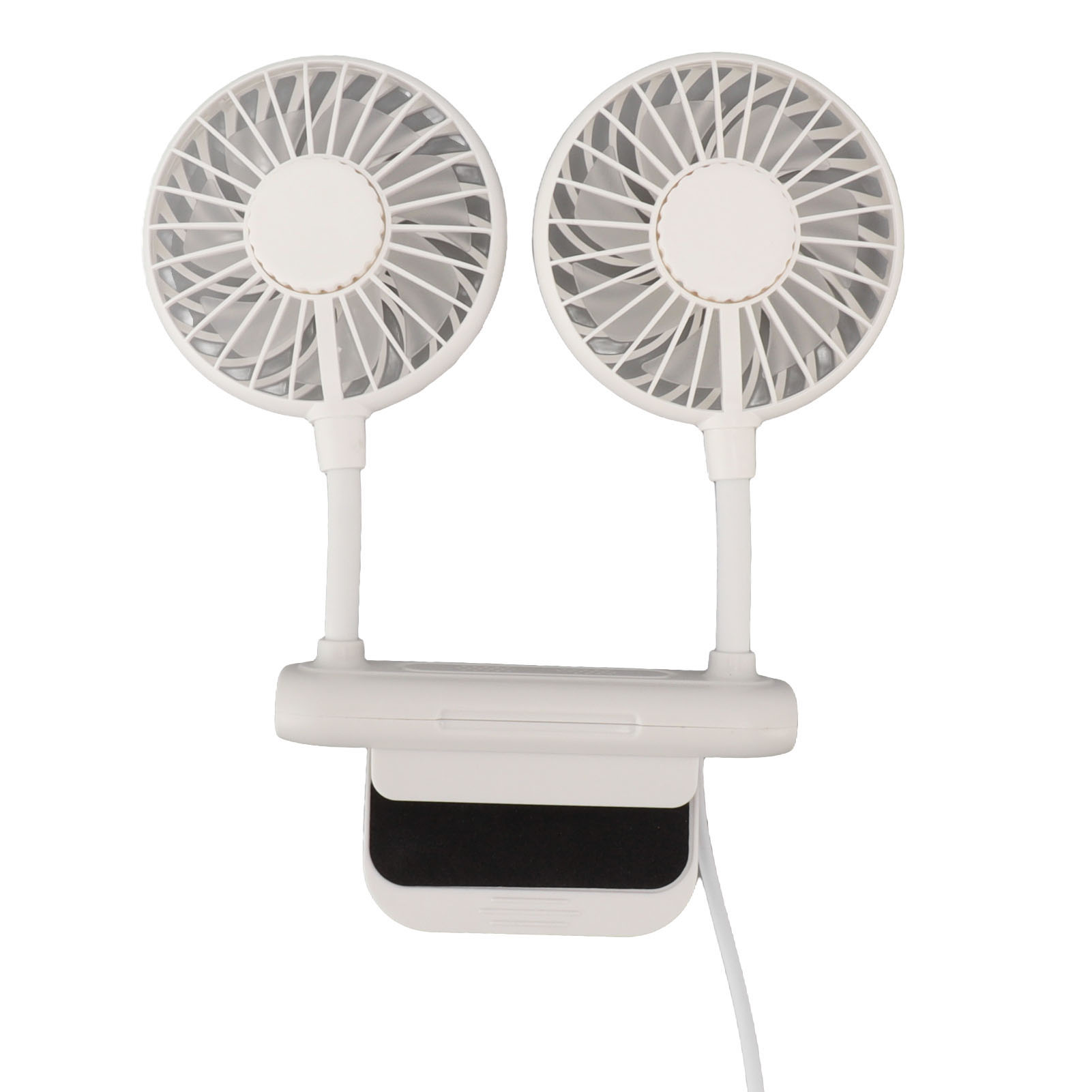 Weißer Tischventilator Mit Verstellclip, 3 Geschwindigkeitsstufen, 360° Drehbar, Usb-anschluss, Zur Kühlung Von Büromonitoren