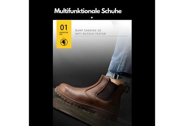 ARMORAX Leichte Sicherheitsschuhe mit Stahlkappe & Durchtrittschutz Sicherheitsstiefel Öl- & wasserabweisend, atmungsaktiv & flexibel