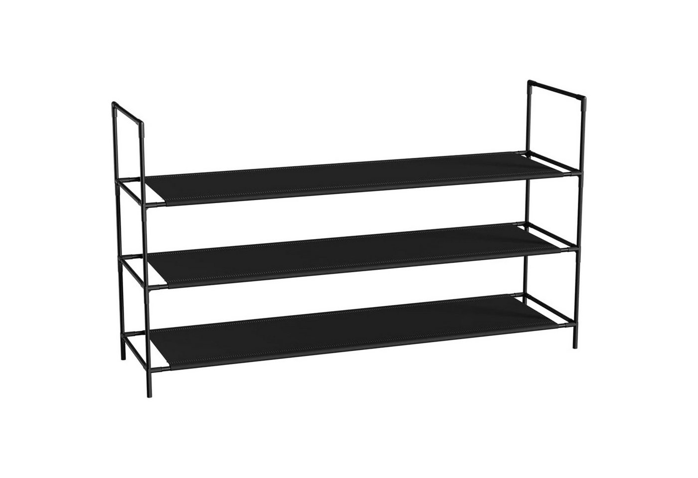 Sekey Schuhregal Schuhständer Metall XXL Ständer Regale Extra Breit 98,5 cm, 3 Ebenen, 12-20 Paar Schuhe, stapelbar & platzsparend, Vlies Bild 5