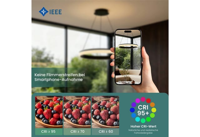 Mai & Mai Pendelleuchte Hängelampe LED-pendellampe 20W/30W stufenlos dimmbar Luvina02, LED-Deckenlampe mit drei Bedienungsmöglichkeiten