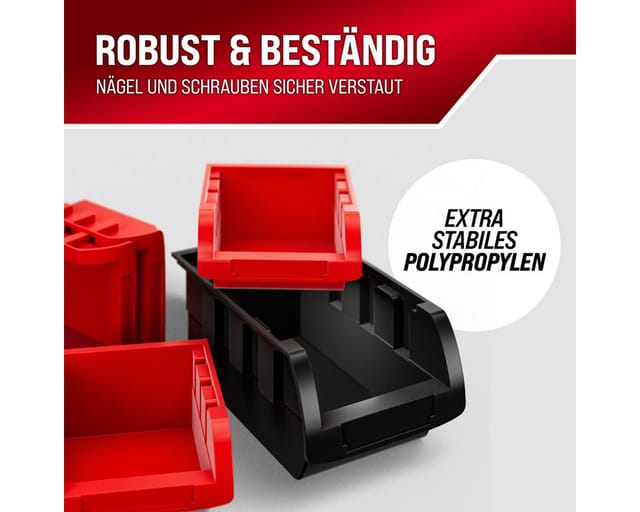 monzana Wandregal, Stapelboxen 32 tlg Box Starke Wandplatten Erweiterbar Werkstattregal