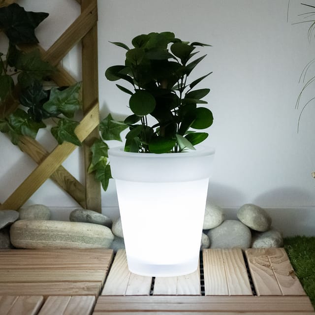 etc-shop Gartenleuchte, LED-Leuchtmittel fest verbaut, Neutralweiß, Solar LED Außen Blumenkübel Garten Blumentopf leuchtend 2er Set