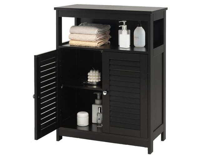 COSTWAY Badkommode, Badezimmerschrank, 2 Schubladen, weiß