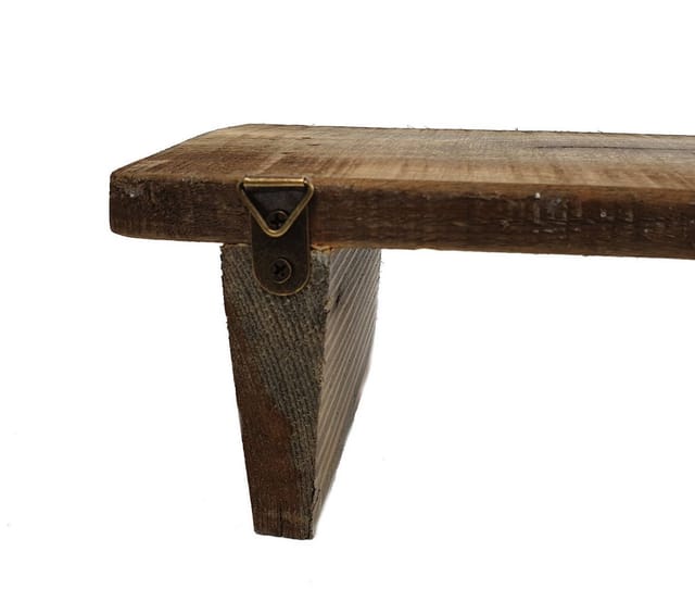 Spetebo Wandregal Wandregal 58 cm mit Beinen - aus altem Holz