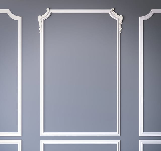 marbet design Zierleiste E-19, 20 Meter / 10 Leisten, Wandvertäfelung Styropor weiß - Segmentierte Wanddekoration XPS Stuck Dekor Kunststoff - Flachprofile Zierleiste Wandprofil Wandvertäfelung Raumgestaltung (E-19 40x21 mm, 20 Meter)