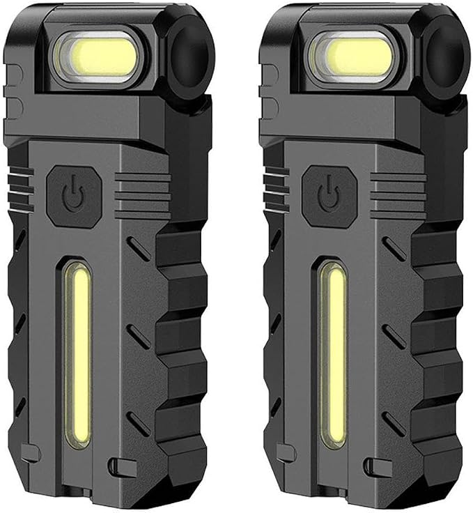 Led-arbeitsleuchte Mit 180° Drehbarem Kopf, Zwei 1200 Lumen Starken Lichtstrahlen, Magnetfuß Und Wiederaufladbarer Usb-c-taschenlampe Sowie Schlüsselanhängerclip