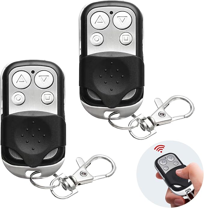 Set Mit 2 Universellen Automatischen Torfernbedienungen, 433 Mhz, Garagentoröffner, Drahtlose Fernbedienung, Klonschlüssel Mit 4 Tasten Für Autogaragentore (set B)