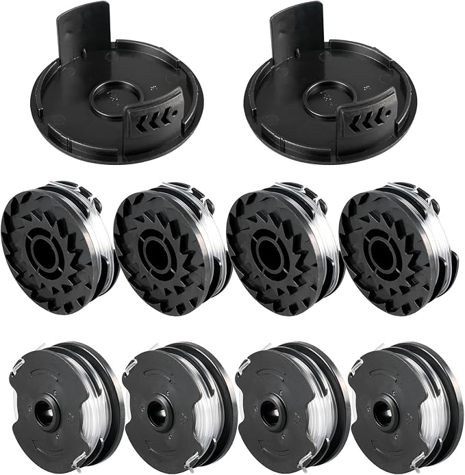 Cdiytool Ersatzspule Für Parkside Lidl Prta 20-li C3 A1b2 Prt 550 A1 A3 Prt 300 A1 Freischneider, 1,6 Mm Ersatzspule Mit Abdeckung Tlp-01-1 (8 Spulen + 2 Abdeckungen)