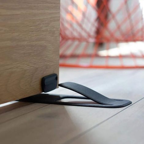 4 Stück Schwarze Feder - Türstopper Mit Türschutz