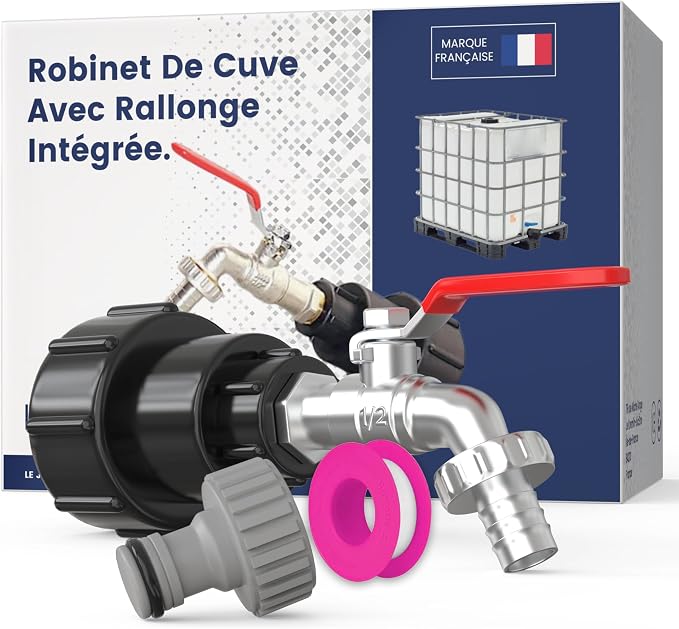 1000l 1/2 S60x6 Ibc-tankhahn - Integrierte Verlängerung, 1000-liter-tankanschluss, Speziell Für Die Verwendung Mit Ibc-tanks In Frankreich Entwickelt Und Angepasst, 1000-liter-tankverschluss, 1000-li