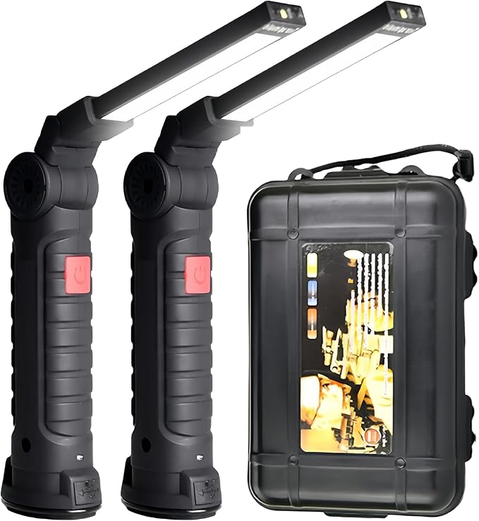 Led-arbeitsleuchte, 2-teilige Wiederaufladbare Led-arbeitsleuchte, Inspektionsleuchte, Tragbare Magnetische Arbeitsleuchte Für Garage, Camping, Notfälle Und Autoreparaturen