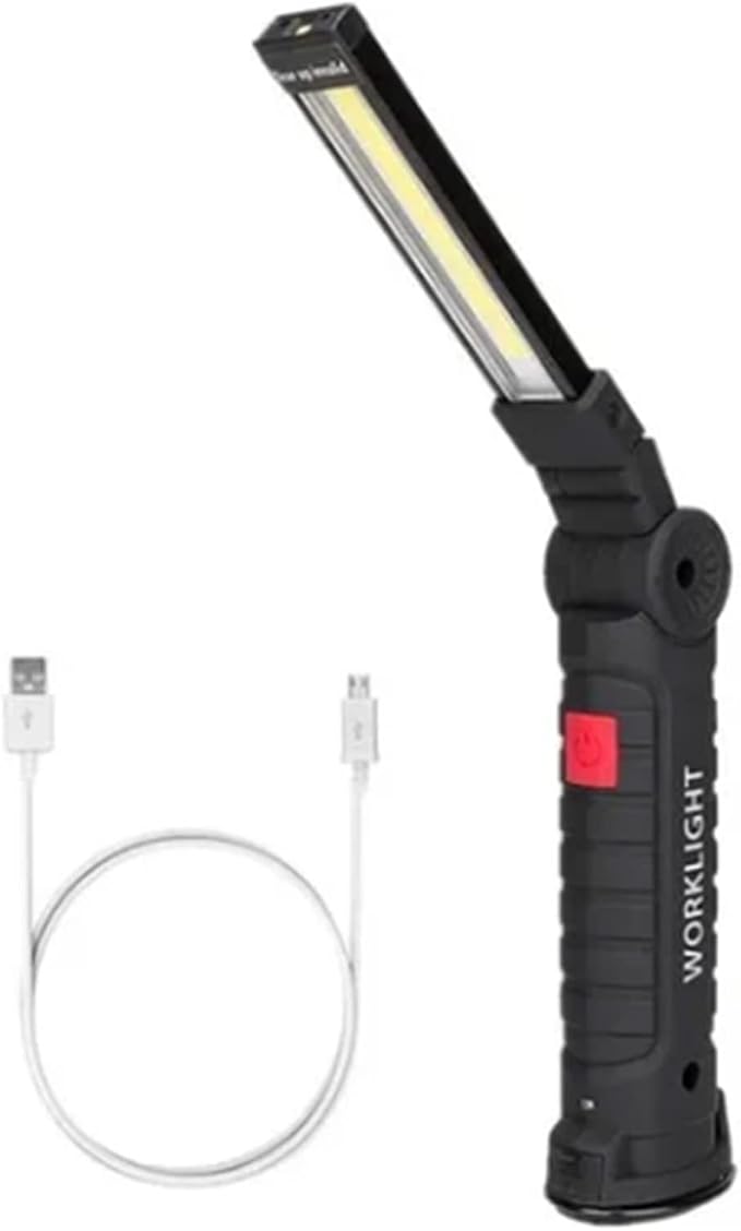 Led-arbeitsleuchte, Wiederaufladbare Led-lampe Mit Magnetfuß Und 360°-drehung, 5 Leuchtmodi, Faltbare Taschenlampe Für Autoreparaturen, Werkstatt Und Haushalt
