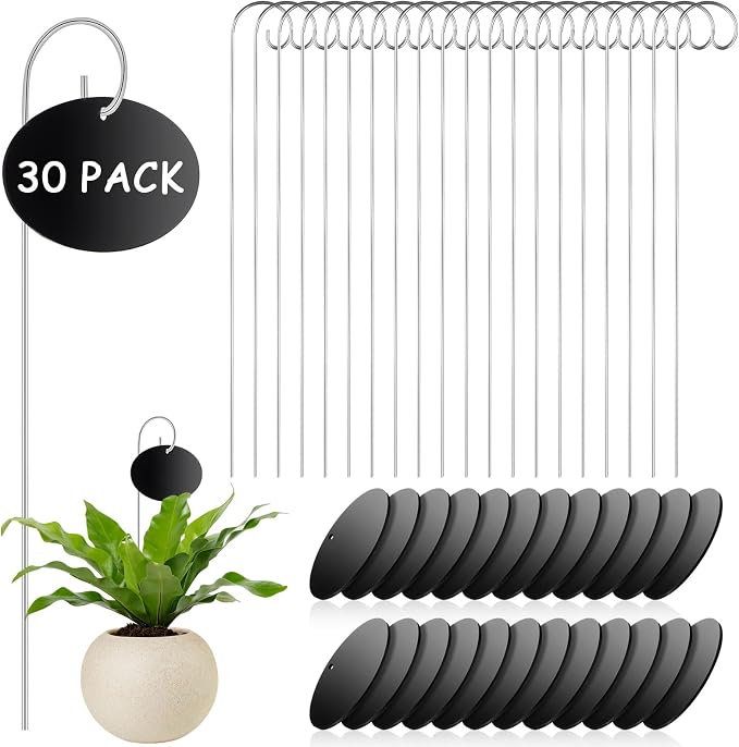 Set Mit 30 Pflanzenetiketten – Gartenetiketten Mit Stift – Pflanzenstecker Für Den Garten – Etiketten Für Topfpflanzen – Samen Und Blumen