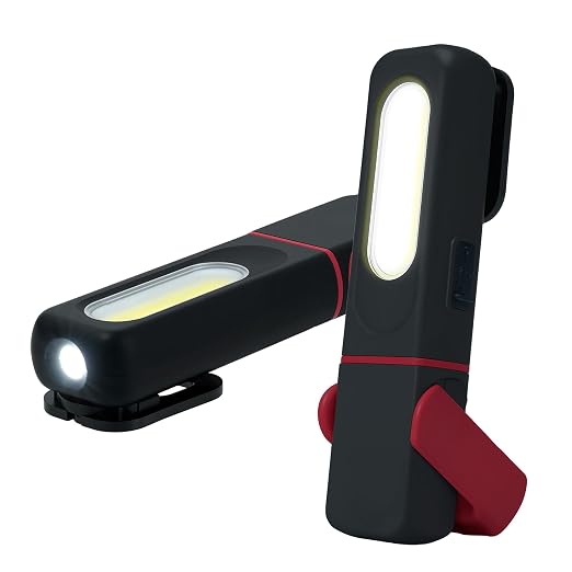 Wigearss 2-teilige Wiederaufladbare Arbeitsleuchte, Cob-taschenlampe, 4 Leuchtmodi Mit Magnetfuß Und Haken, Tragbare Led-arbeitsleuchte Für Reparaturen, Garage Und Camping