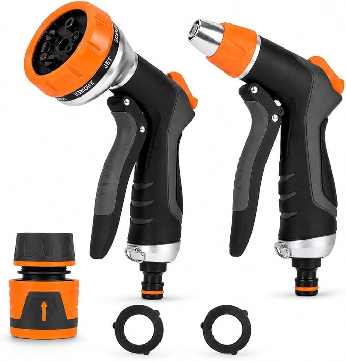 2-teiliges Set Gießpistolen, 2 Bewässerungsmodi, Einstellbare Sprühmuster, Multifunktionssprüher Mit Regulierbarem Wasserdurchfluss, Autowäsche, Gartenreinigung