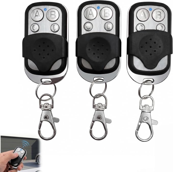 3-teiliges Universal-fernbedienungsset Für Tore (433,92 Mhz), 4-tasten-funkfernbedienung Für Garagentore, Festcode-rolling-code-duplikator Für Automatische Tore, Garagentore Und Autos